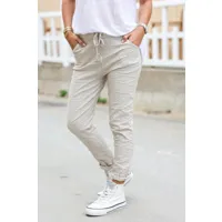 pantalon beige confort stretch uni ceinture élastique