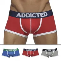addicted lot de 3 boxers courts basic coton rouge - gris - bleu