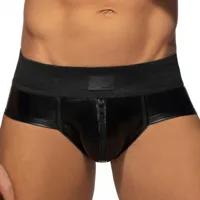 ad fetish slip front and back zip rub cockring noir