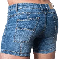 sku mini short jeans original super push-up bleu indigo