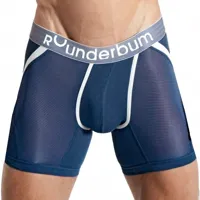 rounderbum boxer long anatomic coton bleu marine