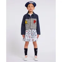 kenzo enfants veste en jean à rayures 'sailor' unisexe bleu marine - taille 12a