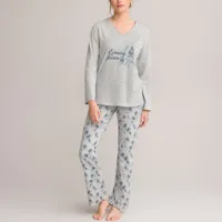 pyjama imprimé en coton manches longues