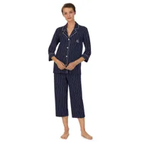pyjama long manches 3/4 rayé en coton