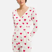 haut de pyjama cache-cœur
