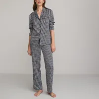 pyjama satin forme grand père imprimé