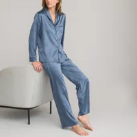 pyjama en satin col châle
