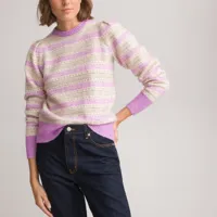 pull col rond en maille jacquard