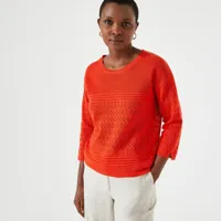 pull col rond en fine maille pointelle
