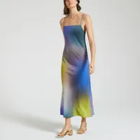 robe imprimée à fines bretelles mi-longue mannaha