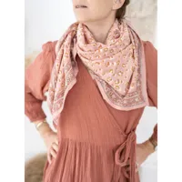 grand foulard coton imprimé bengal blush