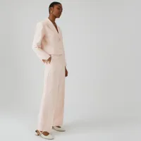 pantalon large en coton et lin