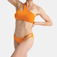 haut de maillot de bain asymetrique - orange violet