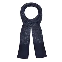 echarpe 100% laine bleu navy petits carrés gris