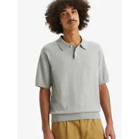 pull over col polo maille fine gris / mid tone grey heather