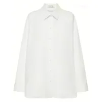 robe-chemise courte en popeline de coton
