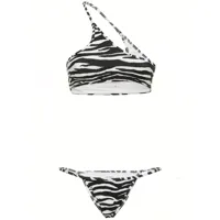 bikini asymétrique imprimé zébré