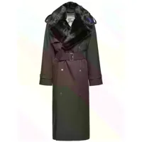 manteau long en gabardine de coton avec ceinture