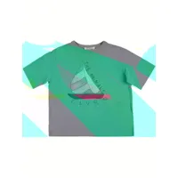 t-shirt en coton biologique imprimé bateau à voile