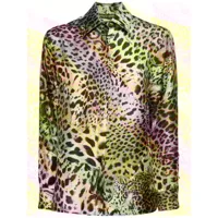 chemisette en sergé de soie imprimé léopard