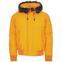 kenzo men's padded fur hooded parka jacket orange l