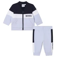 boss baby boys tracksuit zip top and pants set in pale blue 12m 95% cotton, 5% elastane - lining: 96% 4%