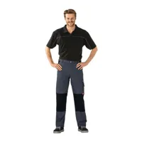 planam - pantalon à ceinture canvas 320 taille 54 gris/noir 65 % pes / 35 % coton