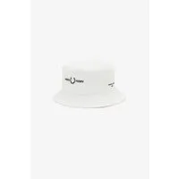 chapeau blanc avec marque en twill en coton