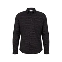 chemise noire à motif en coton