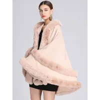 manteau poncho pour femme cape en fausse fourrure surdimensionnée vêtements d&#39;extérieur d&#39;hiver 2024