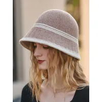 chapeaux chaud hiver femme moderne rayures laine