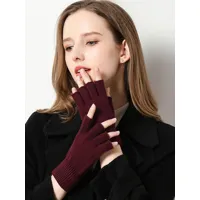 gants mitaines pour femmes gants tricotés chauds d'hiver sans doigts