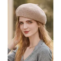 chapeaux blanc écru pour femme béret pratique laine