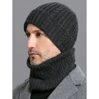 chapeaux pour hommes chaud d'hiver deux pièces écharpe