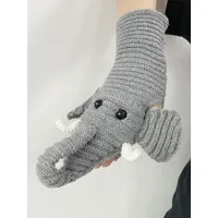 gants femme imprimé animal éléphant hiver