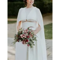 wraps de mariage ivoire jewel neck capes mousseline de soie bridal cover up