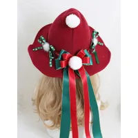 rococo style lolita chapeau pom poms accessoire arc polyester vert lolita accessoires