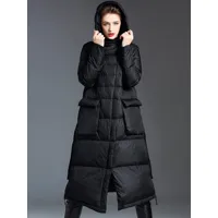 doudoune femme décontractée long manteau à capuche en duvet de canard hiver chaud