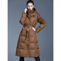 doudoune pour femme long manteau à capuche duvet de canard hiver chaud