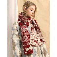 écharpe pour femme motif de noël hiver chaud accessoire