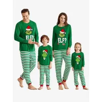pyjamas assortis pour la famille de noël ensembles de pantalons en coton adulte enfant