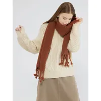 écharpe femme belle frange hiver chaud accessoire