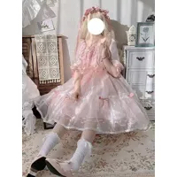 robe lolita mignonne en polyester manches courtes princesse op robe d'été
