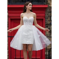 robes de mariée courtes 2024 bustier sans manches sirène robes de mariée courtes personnalisation gratuite