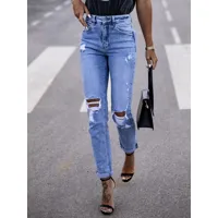 jeans femme décontracté taille basse coton
