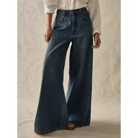 jeans pour femmes bas décontractés en coton à taille surélevée