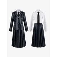 la famille addams tv cosplay mercredi uniforme scolaire ensemble complet costumes cosplay