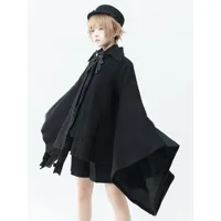 gothique lolita cape manteau noir chic vintage nœud