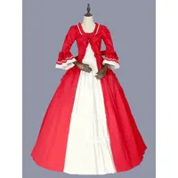 rouge rétro costumes femmes arcs polyester marie antoinette costume tunique robe rétro mascarade robe de bal