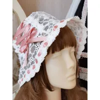 chapeau mignonne lolita chapeau accessoire nœud dentelle polyester blanc accessoires lolita